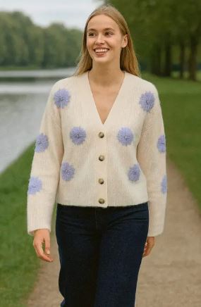 Strawberry 3d daisy knit Cardigan (4p.pack) - jqwholesale.com