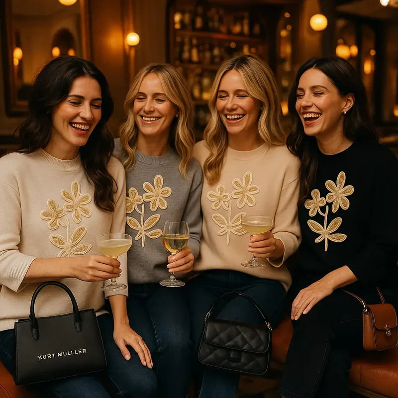 Bronze Leaf Funnel Neck Knit (2p.pack) - jqwholesale.com