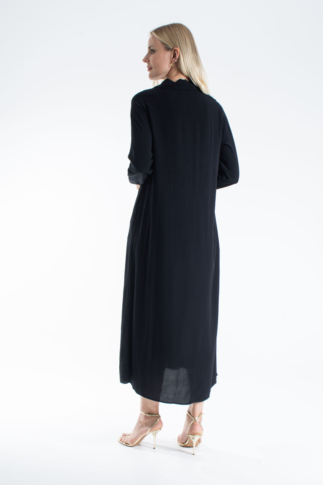 Womens Viscose Long Sleeve Maxi Shirt Dress