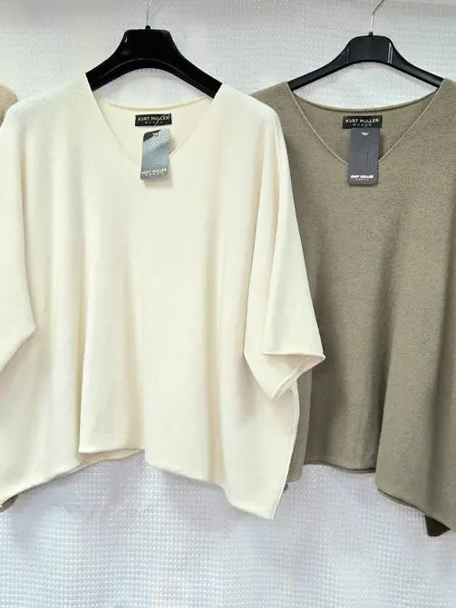 V Classic Soft touch drop sleeve Knit - jqwholesale.com