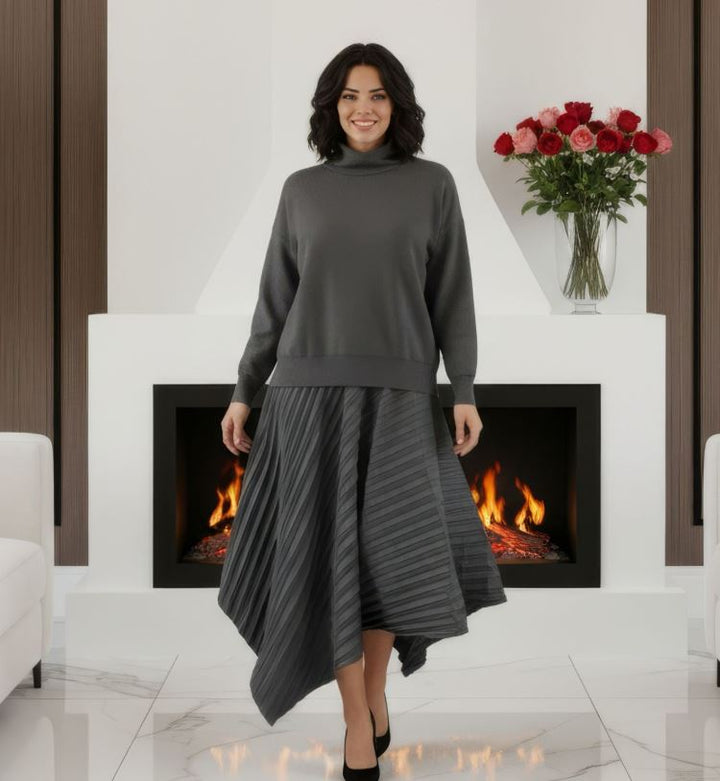 Two Piece Set Pleated Skirt Co-Ord Set (2p.pack) - jqwholesale.com