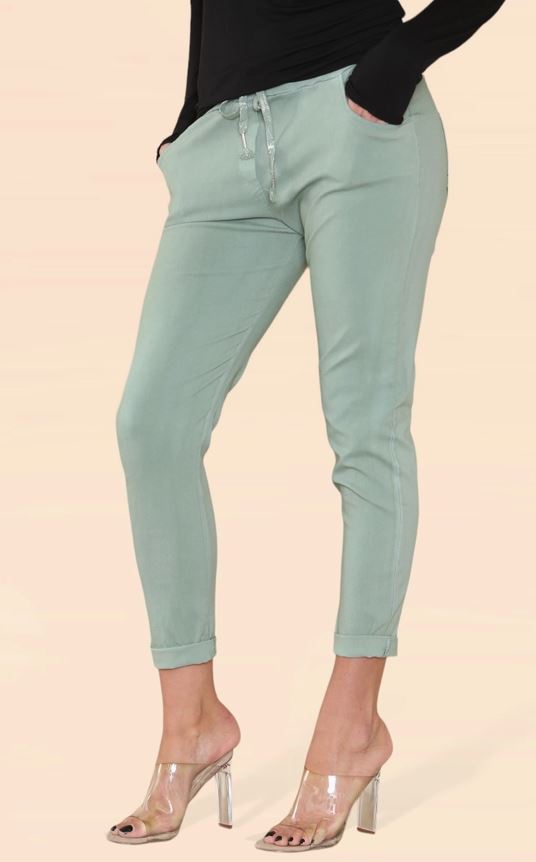 Plain Bi-Stretch Magic Trousers - jqwholesale.com