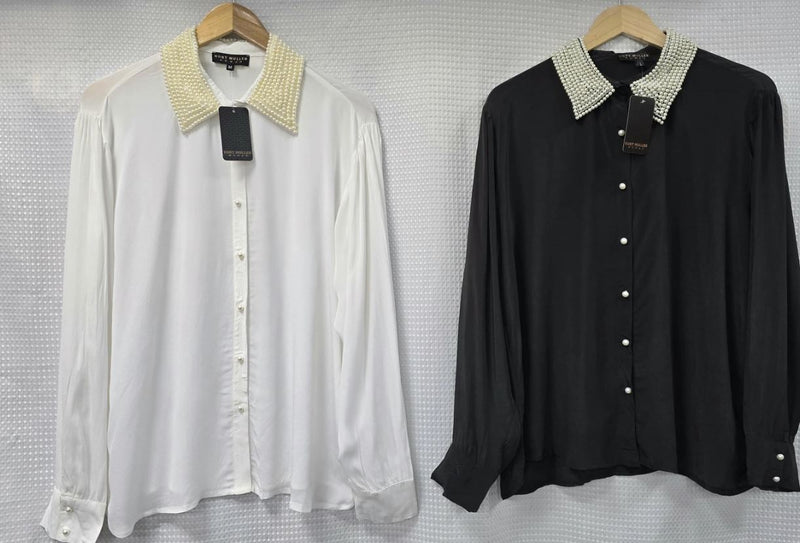 Pearl Collar Lux Button Shirt (3P.PACK) - jqwholesale.com