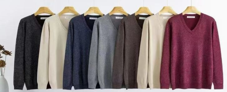 Lurex V Fine Knit Jumper (2p.pack) - jqwholesale.com