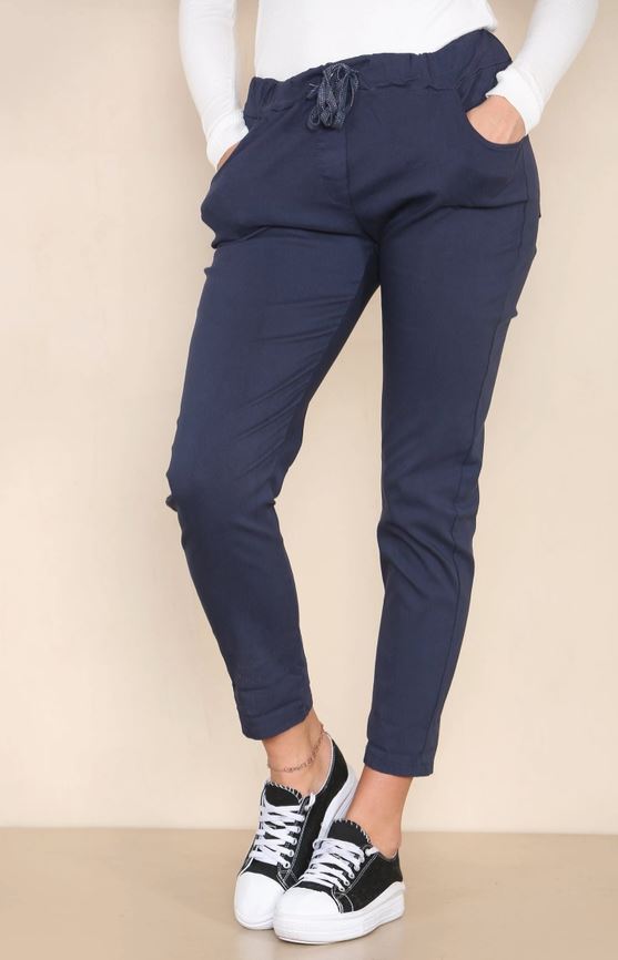 Plain Bi-Stretch Magic Trousers - jqwholesale.com