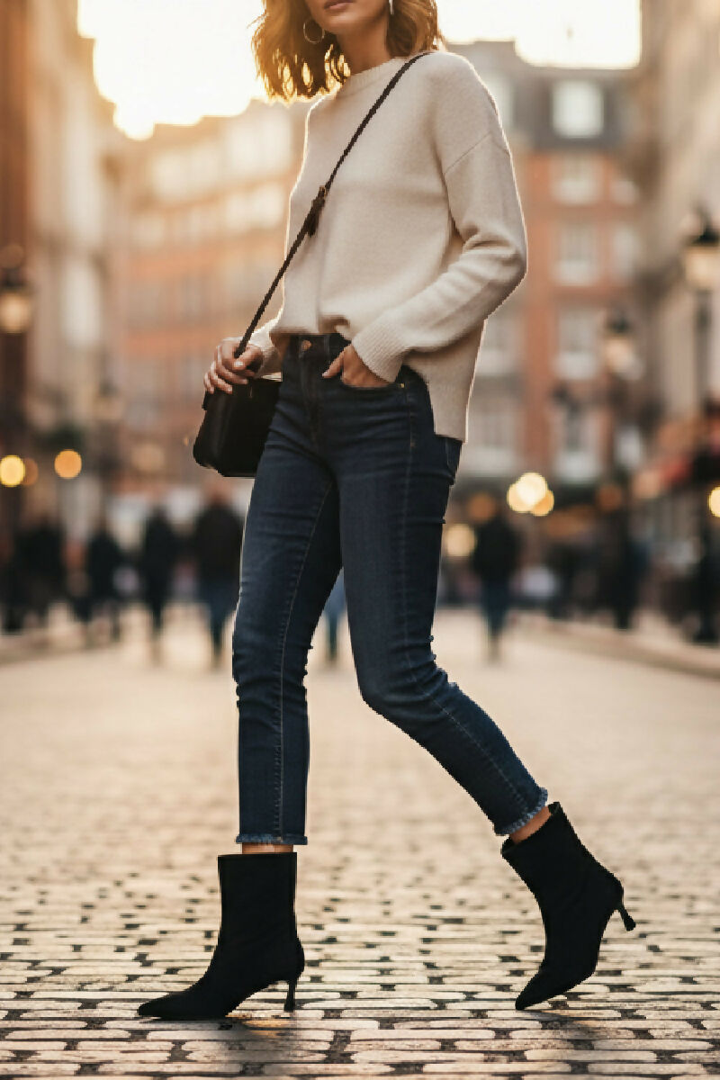 Women's Low Stiletto Heel Ankle Boots in Black Suede (PACK OF 12 PAIRS UK3-UK8) - jqwholesale.com