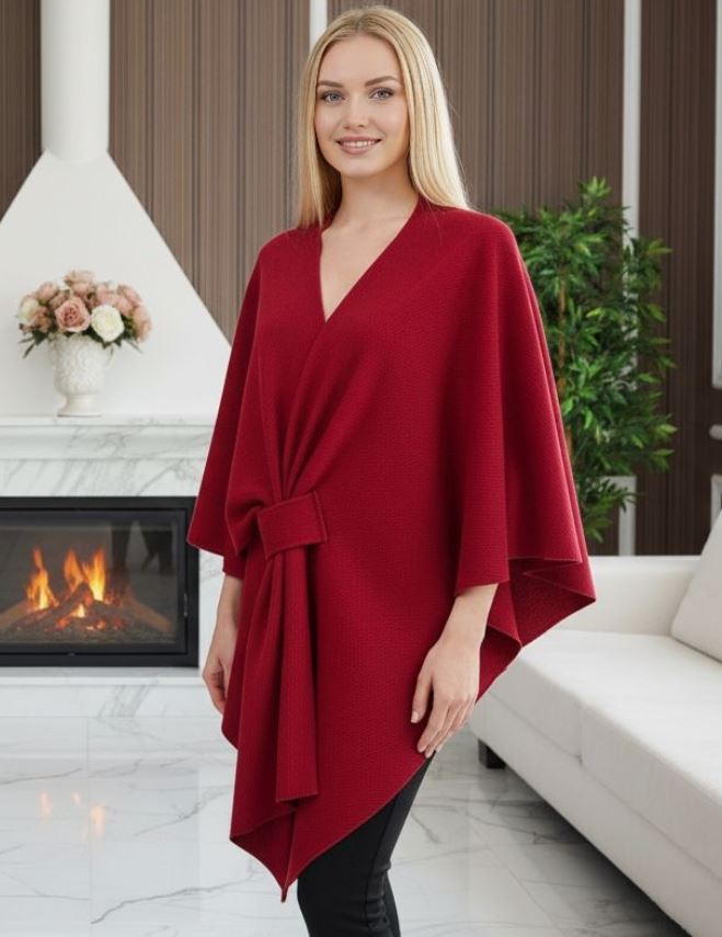 Knot Wrap Cape Poncho Style - jqwholesale.com
