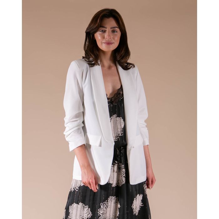 Oversized Rouched Sleeve Blazer - jqwholesale.com