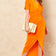 Wrap Midi dress in Orange