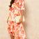 Wrap Midi Dress in Coral Multicolour Print