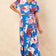 Wrap Midi Frill Skirt Dress in Sax Floral print