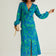 Rita Twist Midi Dress in Blue/Green Leopard print